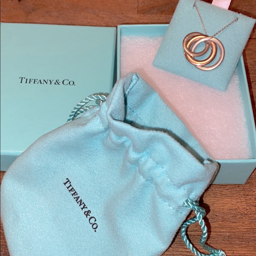 Tiffany Tri Color Interlocking Circle Necklace - image 1